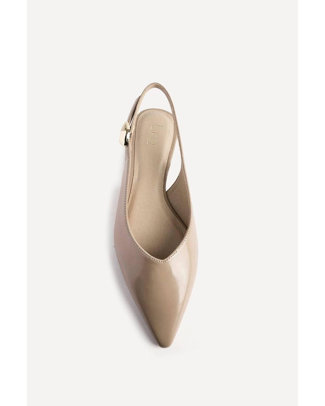 Linzi White Profile Faux Leather Ballet Flats