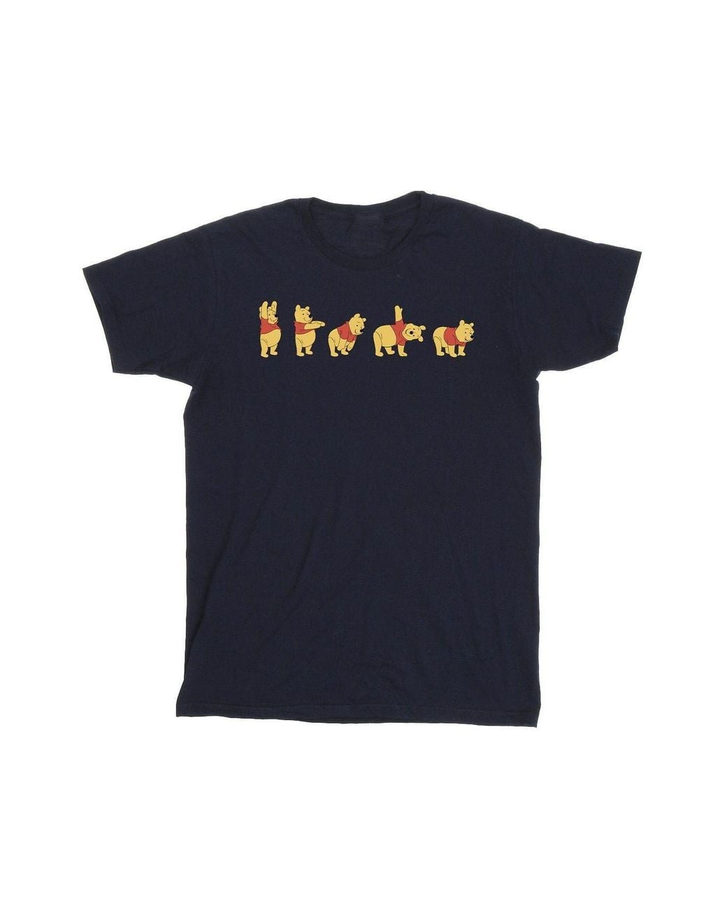 Disney Blue Winnie The Pooh Stretching T-Shirt for men