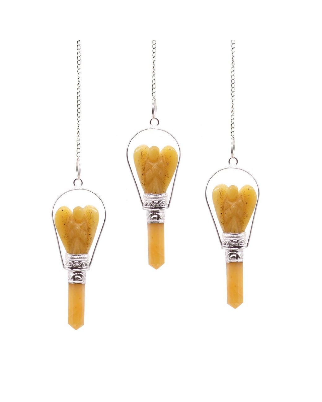 KDMD White Angel Pendulum With Ring- Quartz