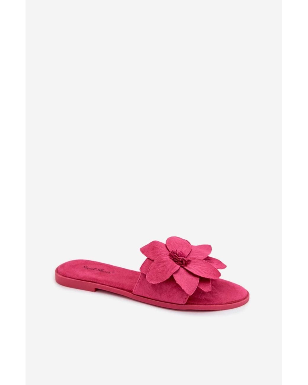 Love Lace Red Suede Flower Strap Flat Flip Flops For Summer Comfort Everyday