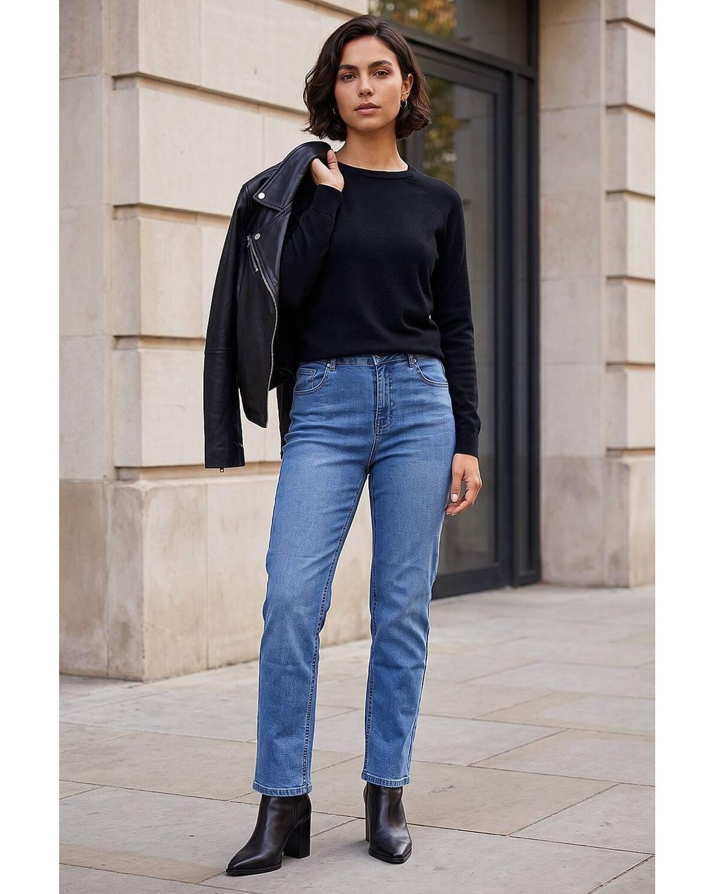 Roman Blue Straight Leg Stretch Jeans