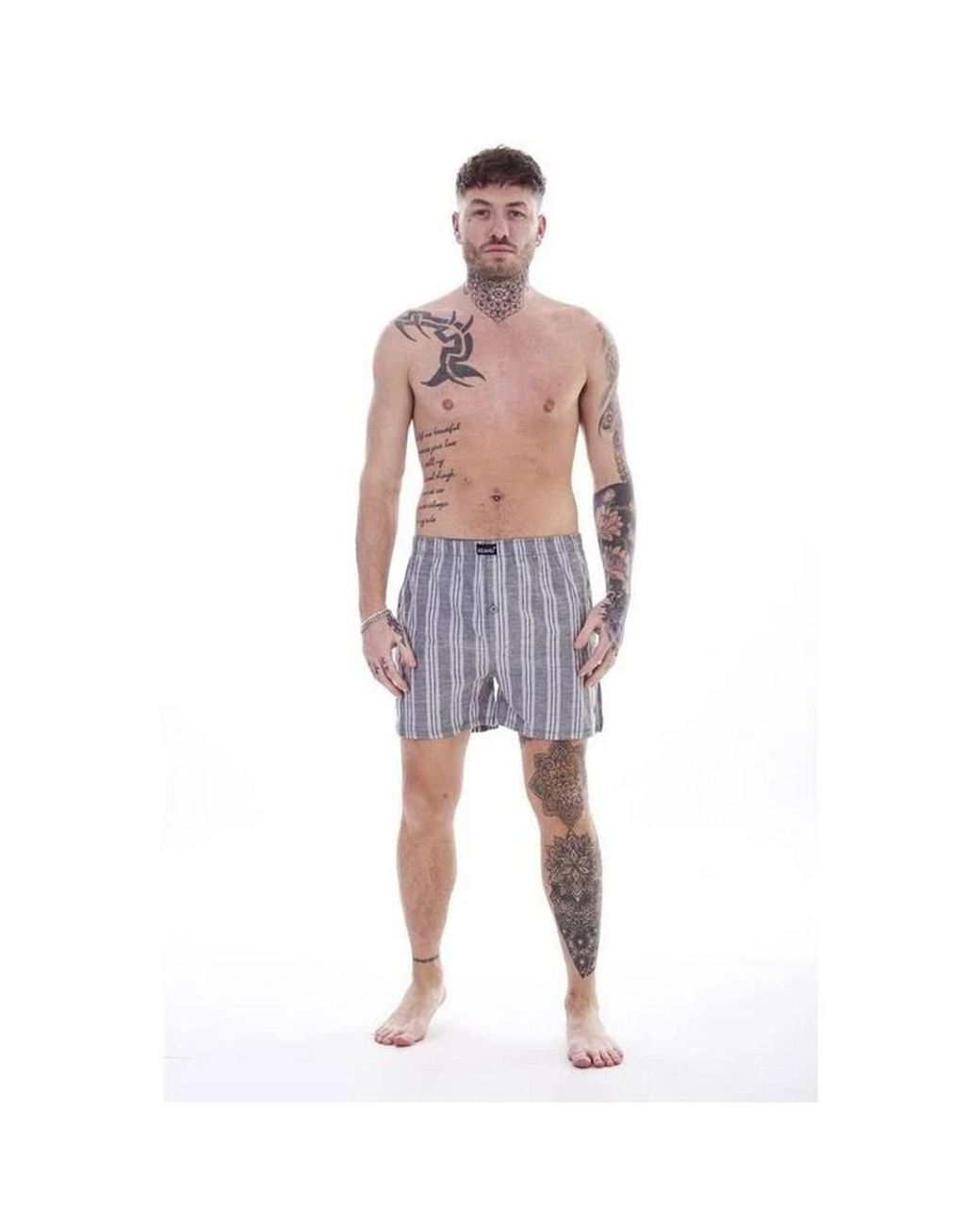 Keanu Blue Patterned Woven Boxer Shorts (Pack Of 6) for men