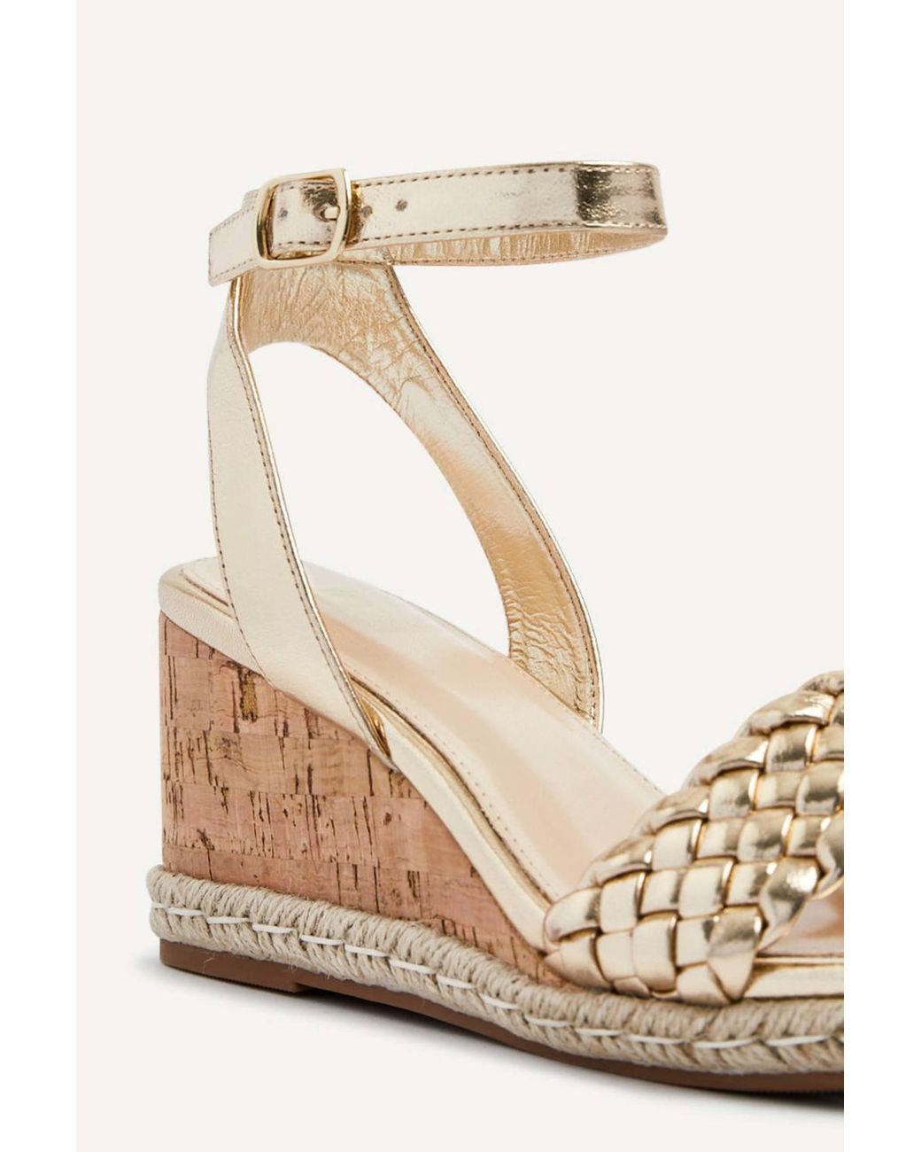 Linzi Natural Regan Faux Leather Wedge Sandals