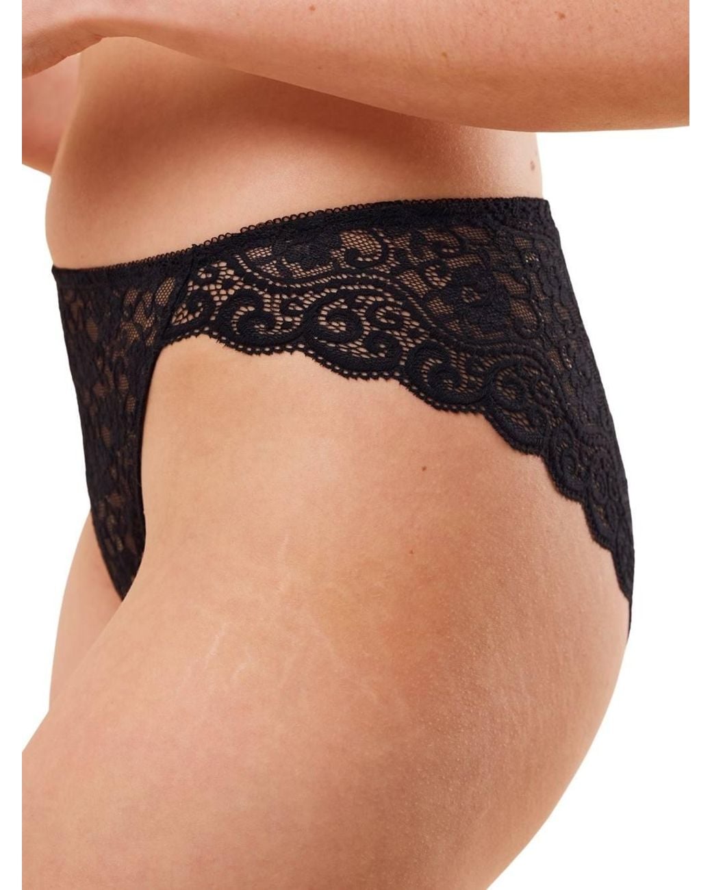 Triumph Black Amourette High Leg Tai