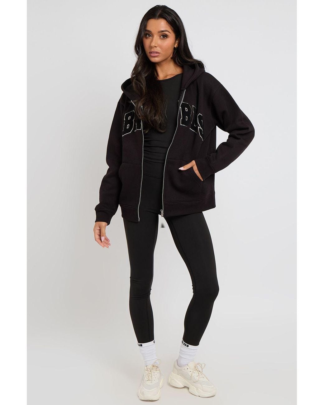 Urban Bliss Black Zip Through Hoodie