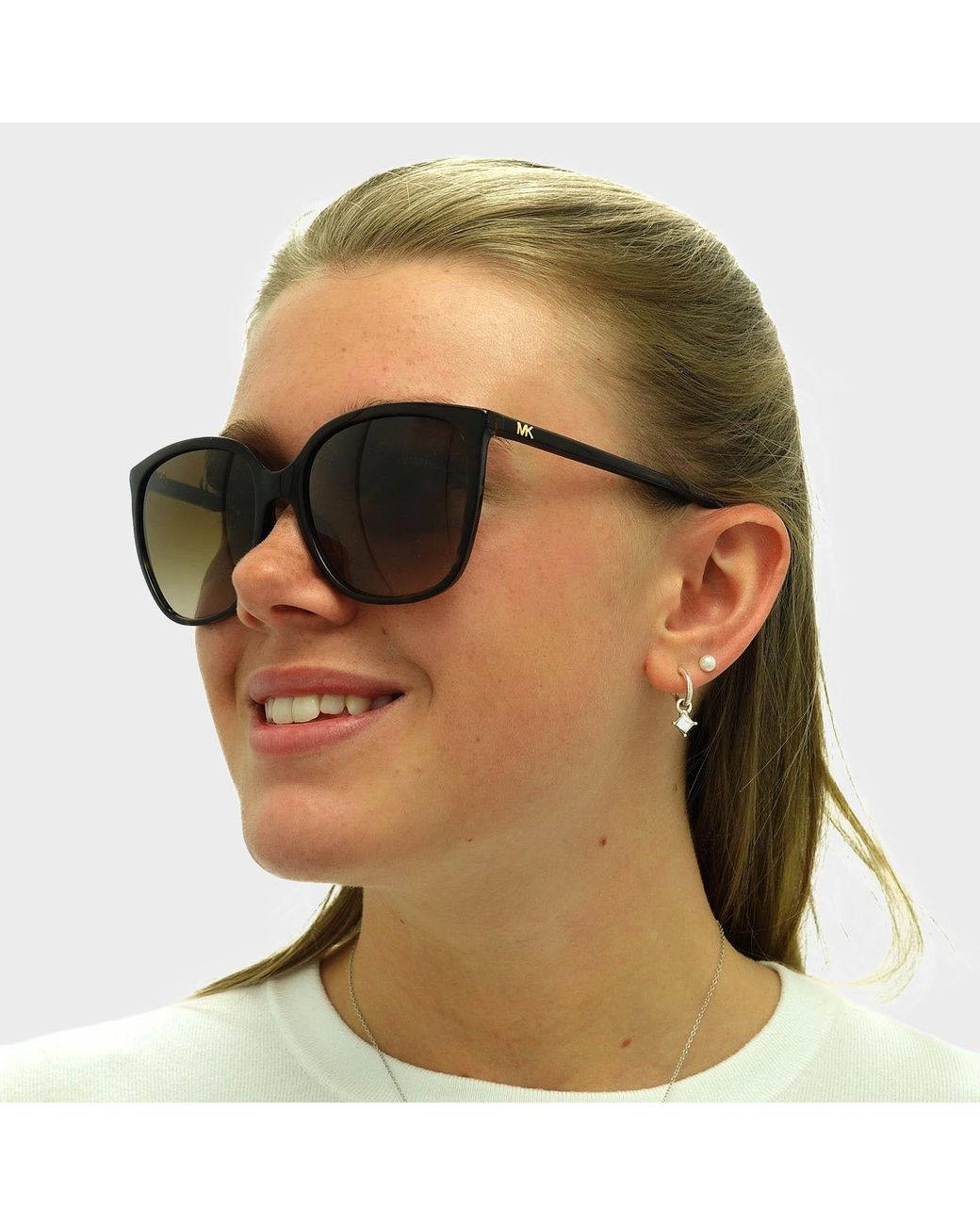 Michael Kors Brown Square Dark Tortoise Gradient Sunglasses
