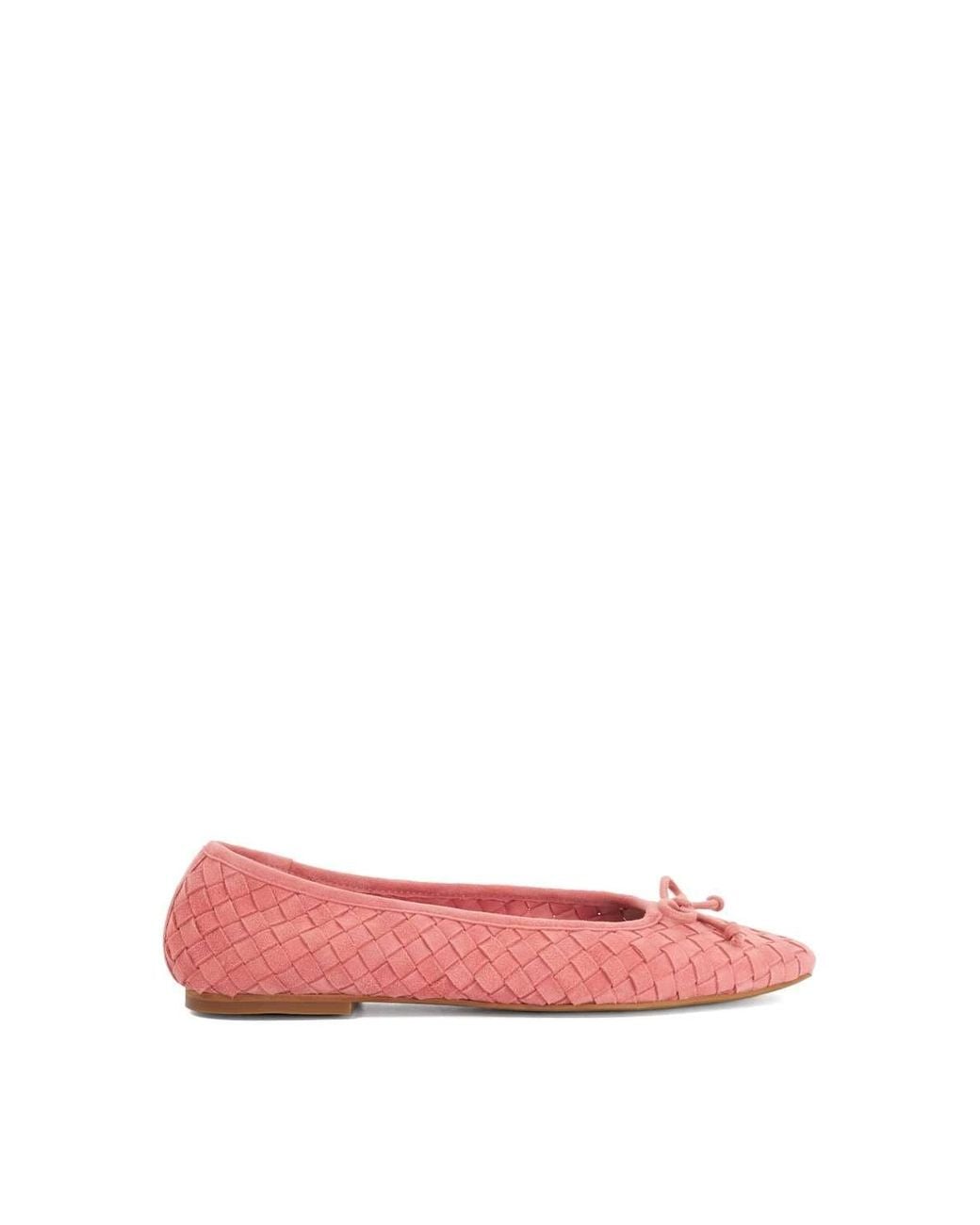 Dune Pink 'Heat' Suede Ballet Pumps