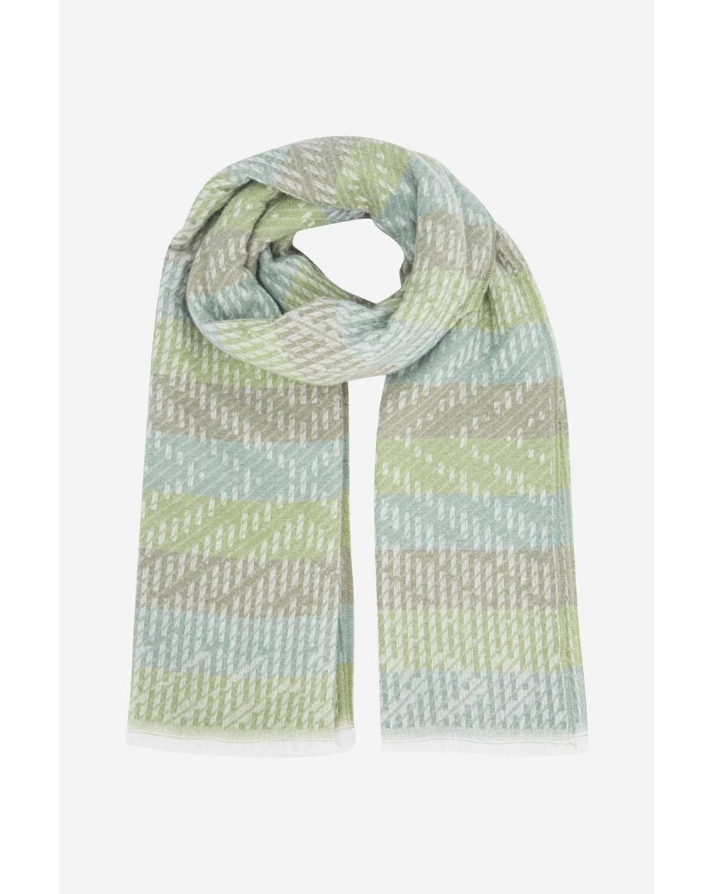 SARTA Green Textured Stripe Winter Scarf