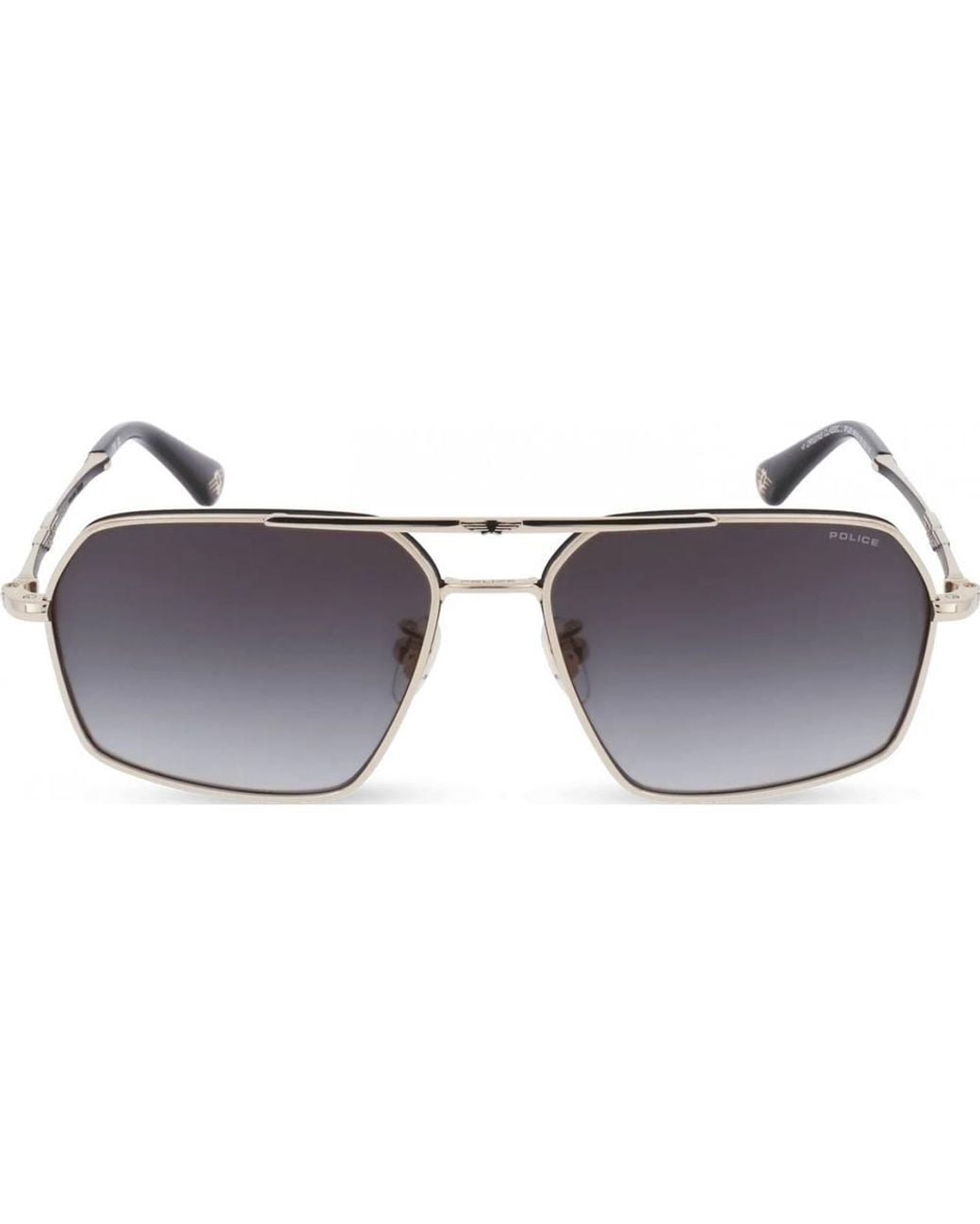 Police Metallic Spll86-58302Y Square/Rectangle Sunglasses for men