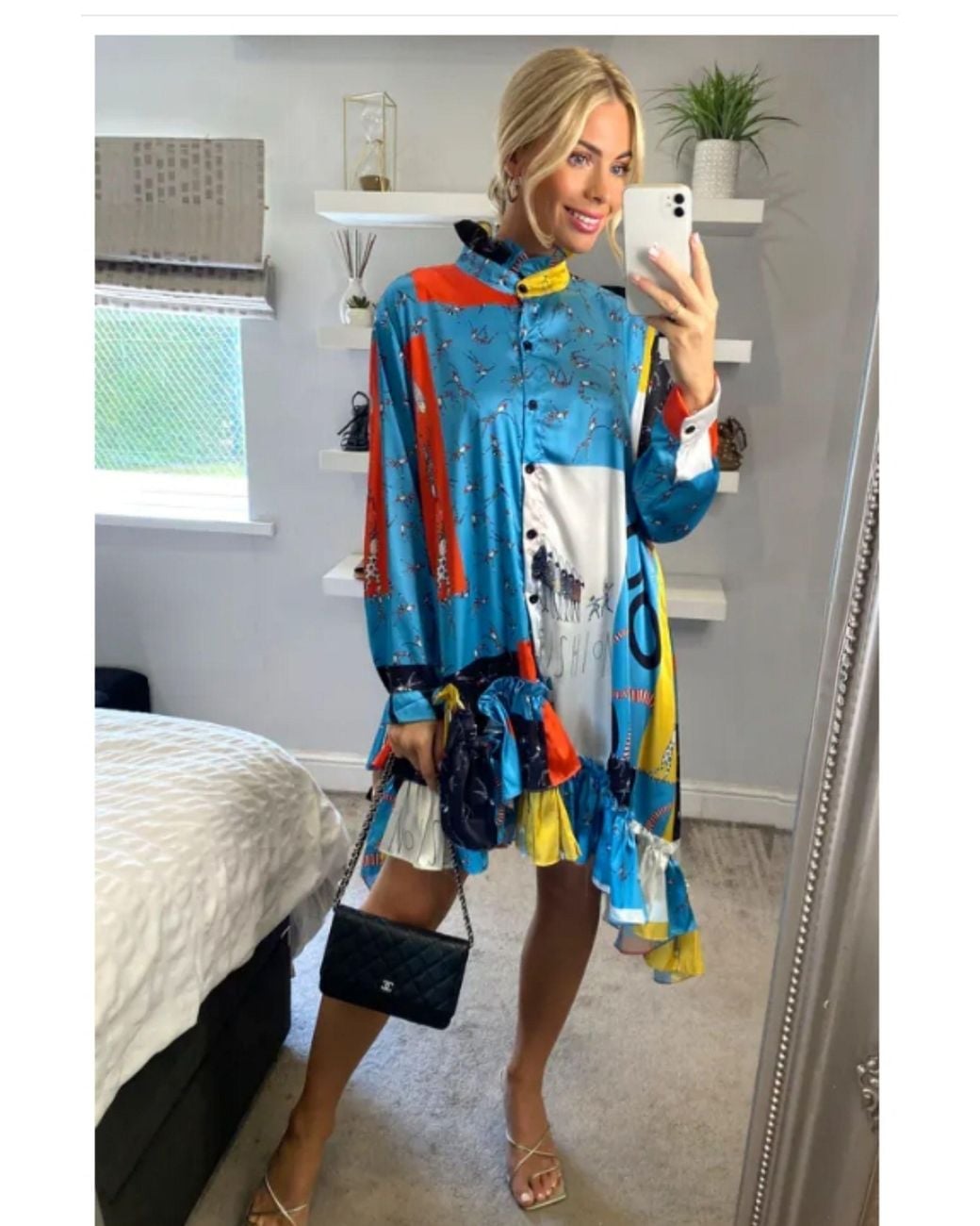 CY Blue High Low Hem Shirt Dress