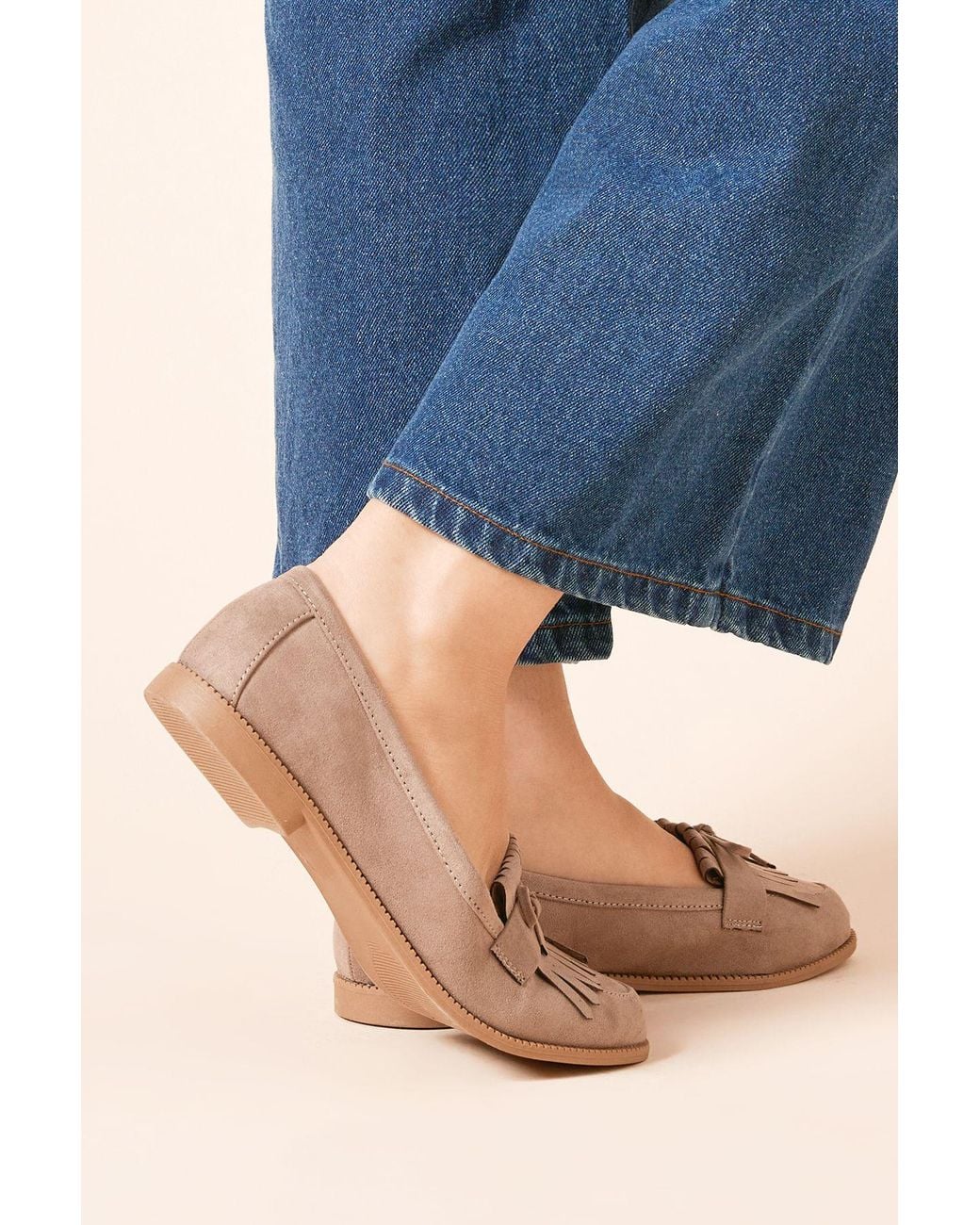 Dorothy Perkins Blue Wide Fit Loretta Tassel Loafers