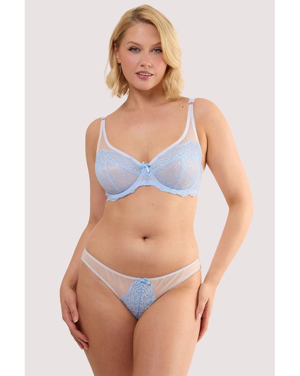 Playful Promises Blue Stephanie Peach & Lace 'Brief'