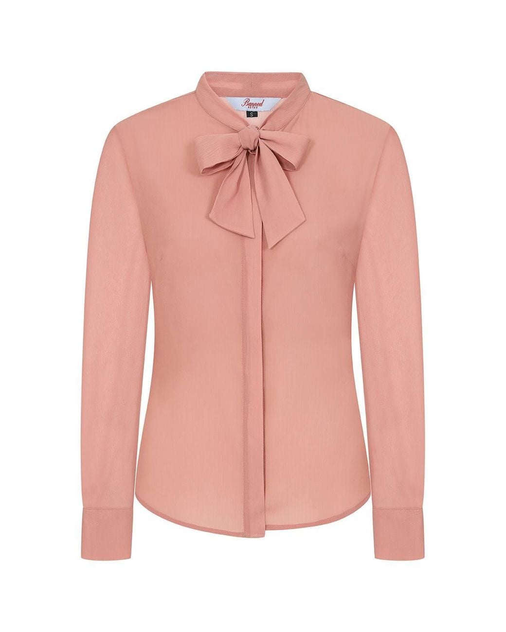 Banned Retro Pink Pussybow Please Blouse