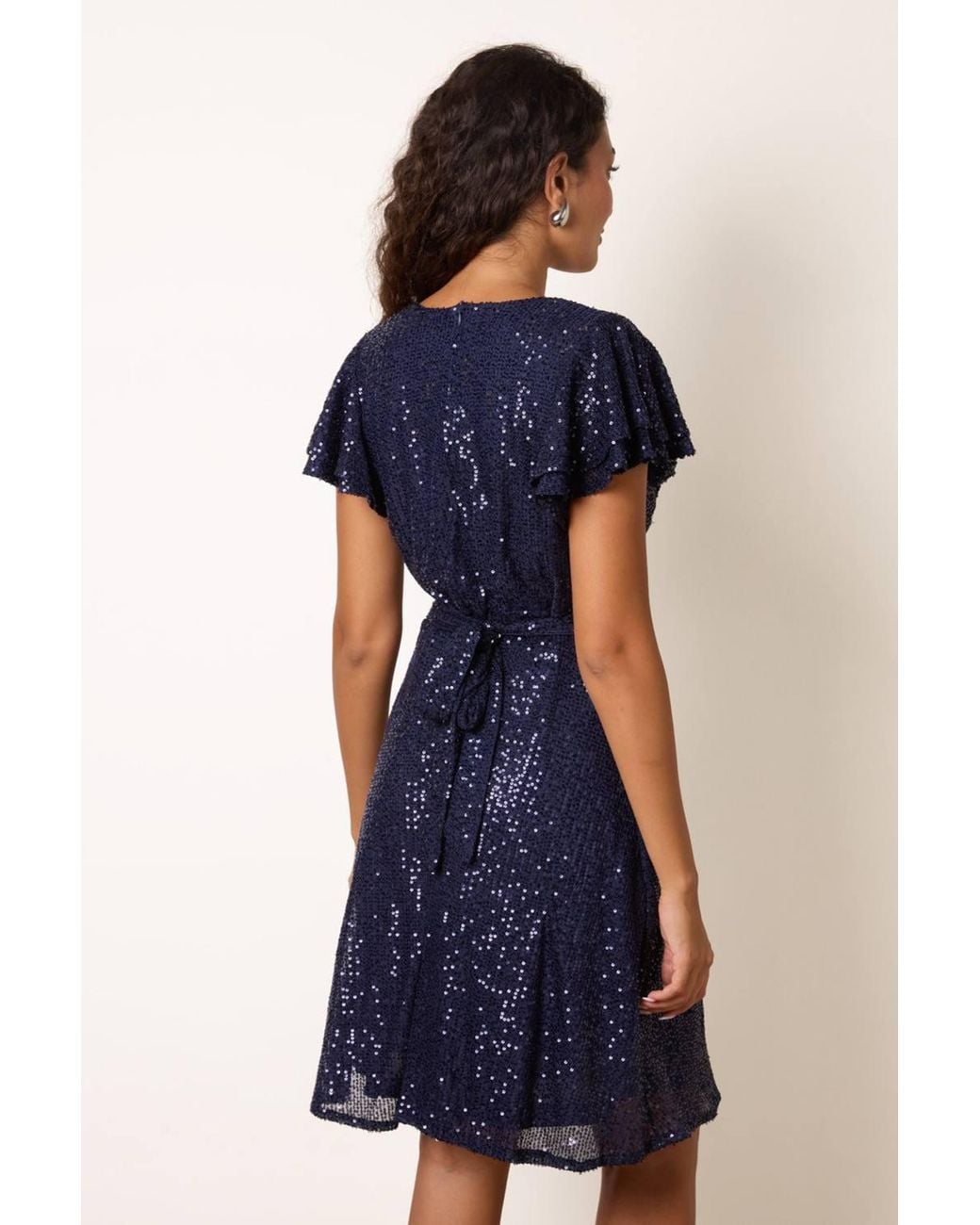 Blue Vanilla Blue Short Sleeve V-Neck Mini Dress