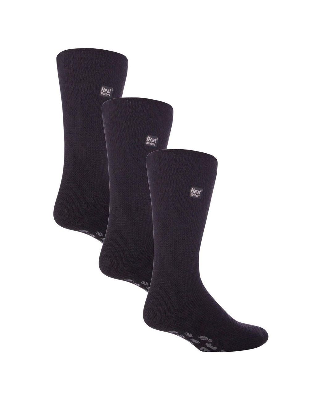Heat Holders Blue 3 Pairs Multipack Slipper Socks With Grips for men