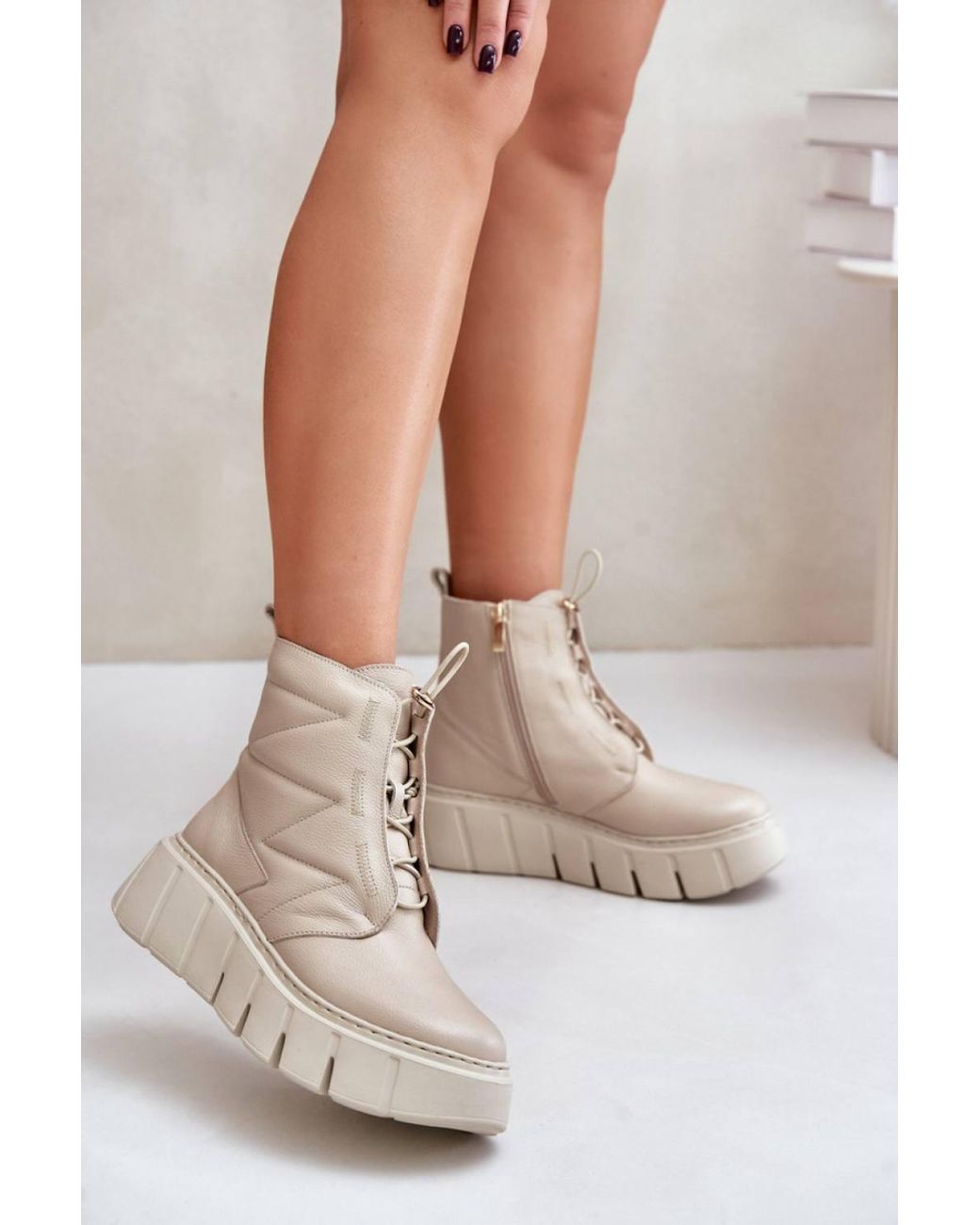 Love Lace White Everyday Platform Wedge Ankle Boots With Zip