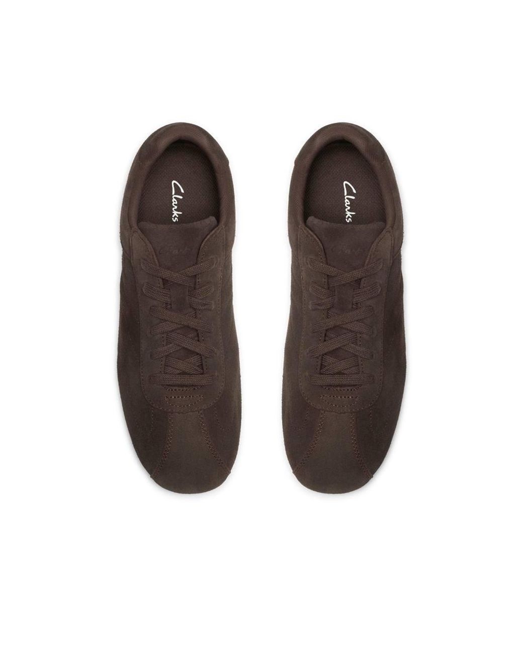 Clarks Brown Railford Lo Suede Trainers, Lace Up for men