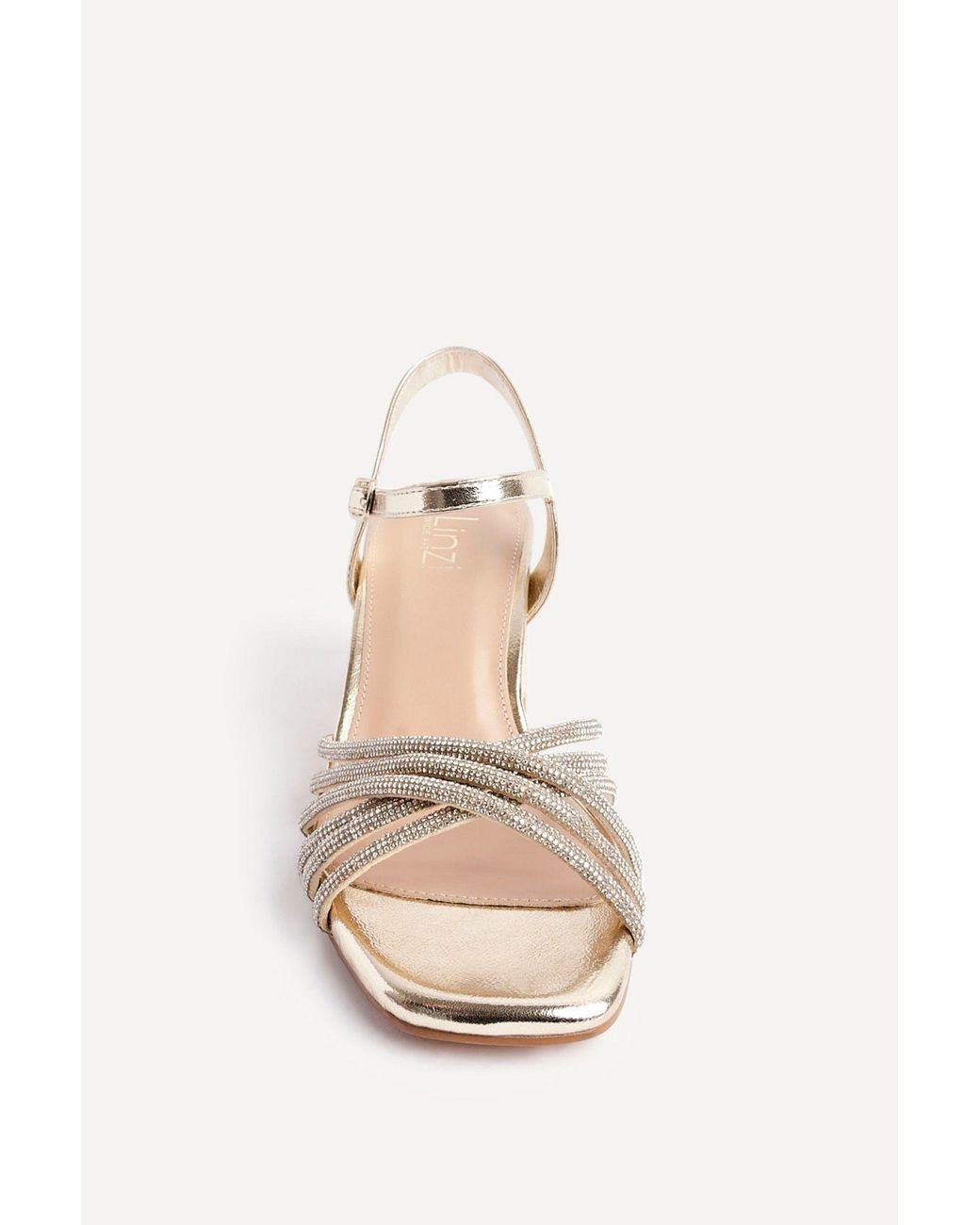 Linzi Natural Strictly Wide Fit Diamante Heels