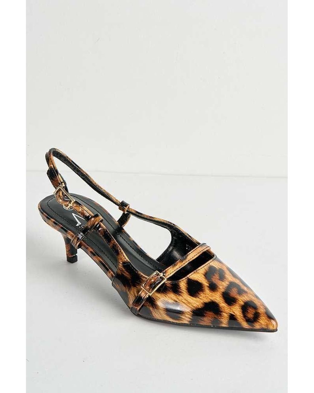 Miss Diva White Moranna Buckle Strap Kitten Heel Court Shoes