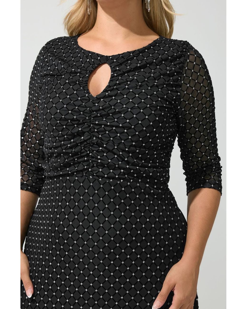 Yours Black Glitter Maxi Dress