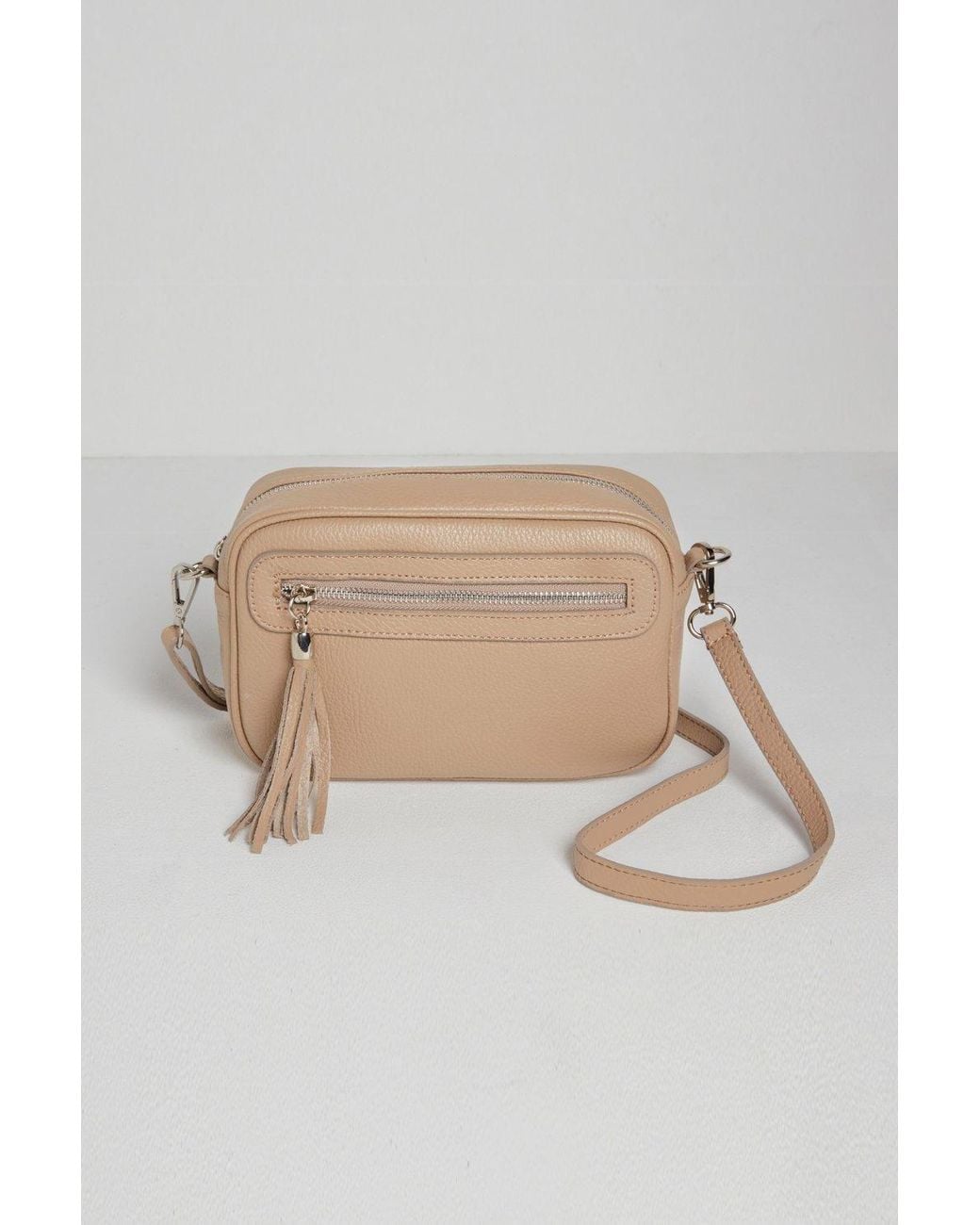 Betsy & Floss Natural 'Florence' Crossbody Bag With Leopard Print Strap