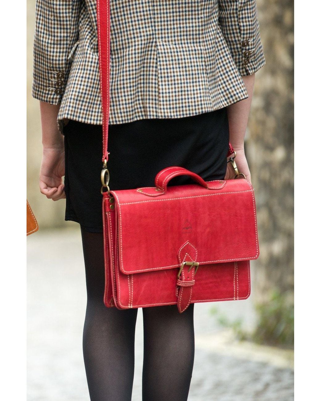 Berber Leather Red 'The Casablanca' Leather Satchel