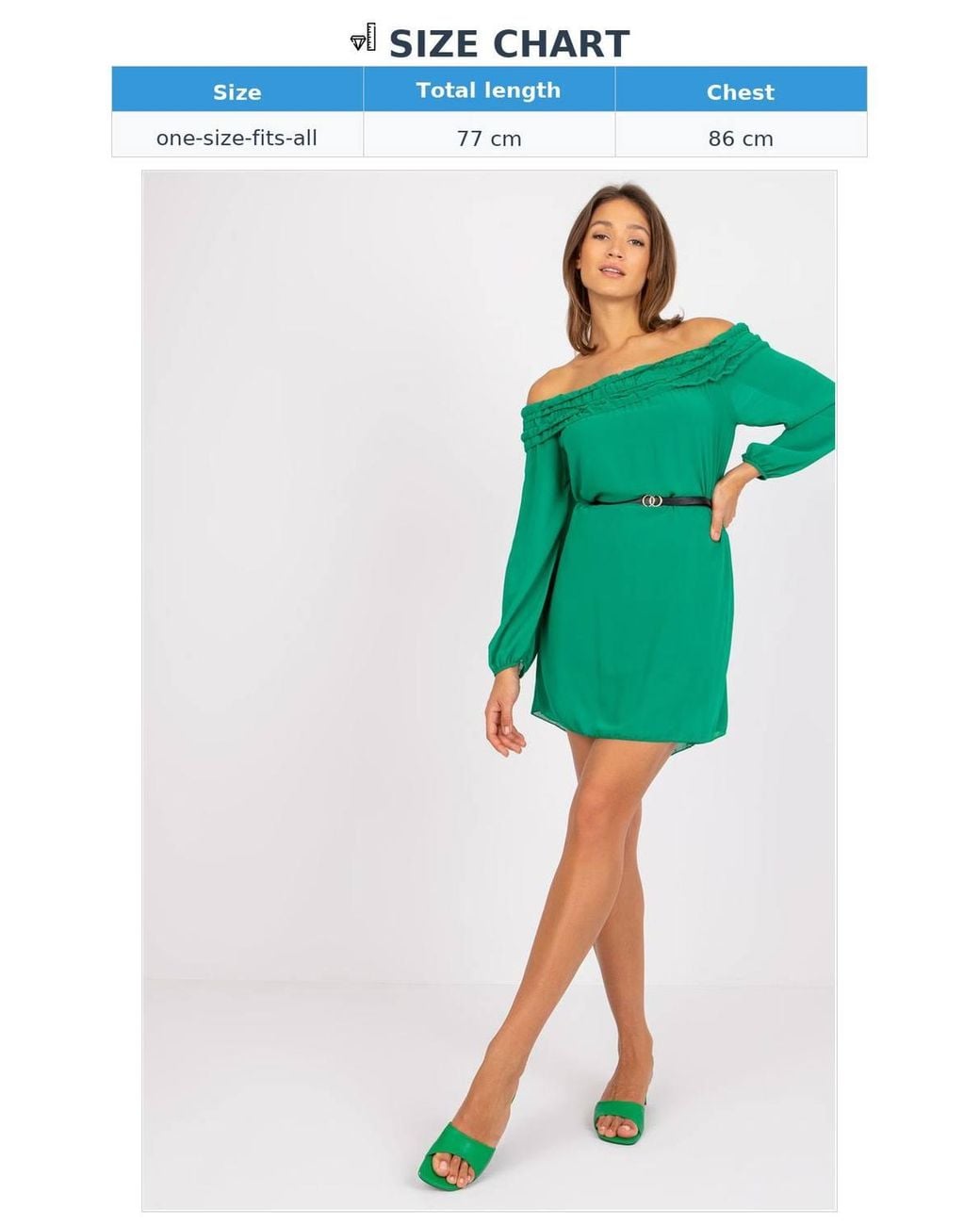 Love Lace Green Lined Long Sleeve Dress With Belt