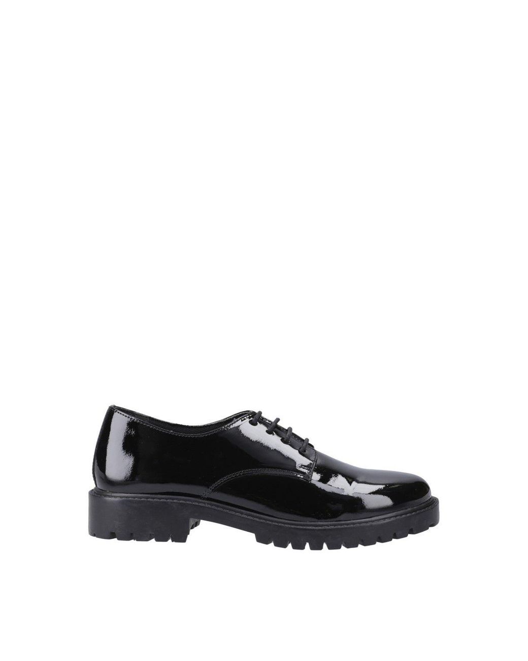 Hush Puppies Black Aubrey Lace Up Patent Senior