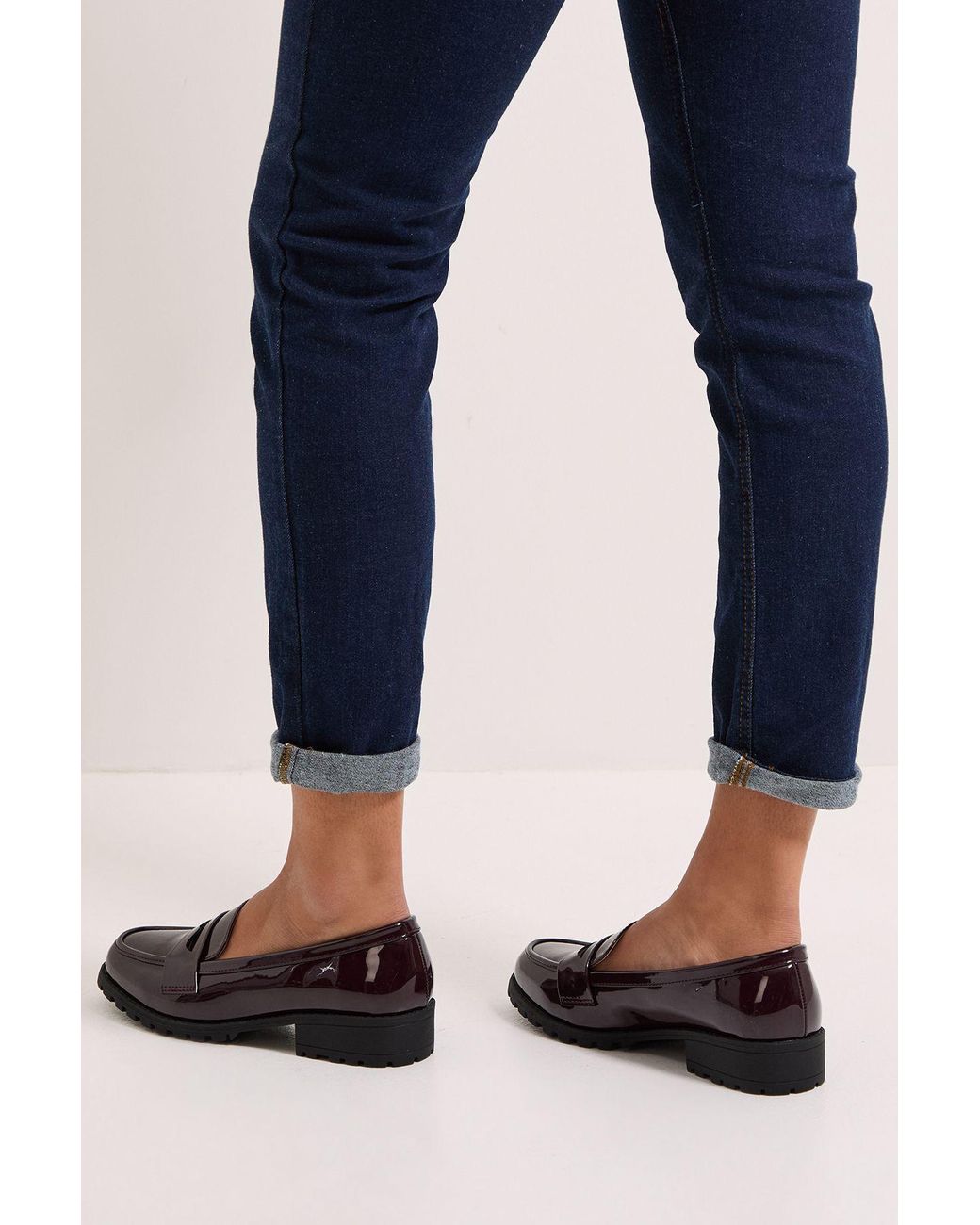 Dorothy Perkins Blue Wide Fit Leoni Chunky Loafers