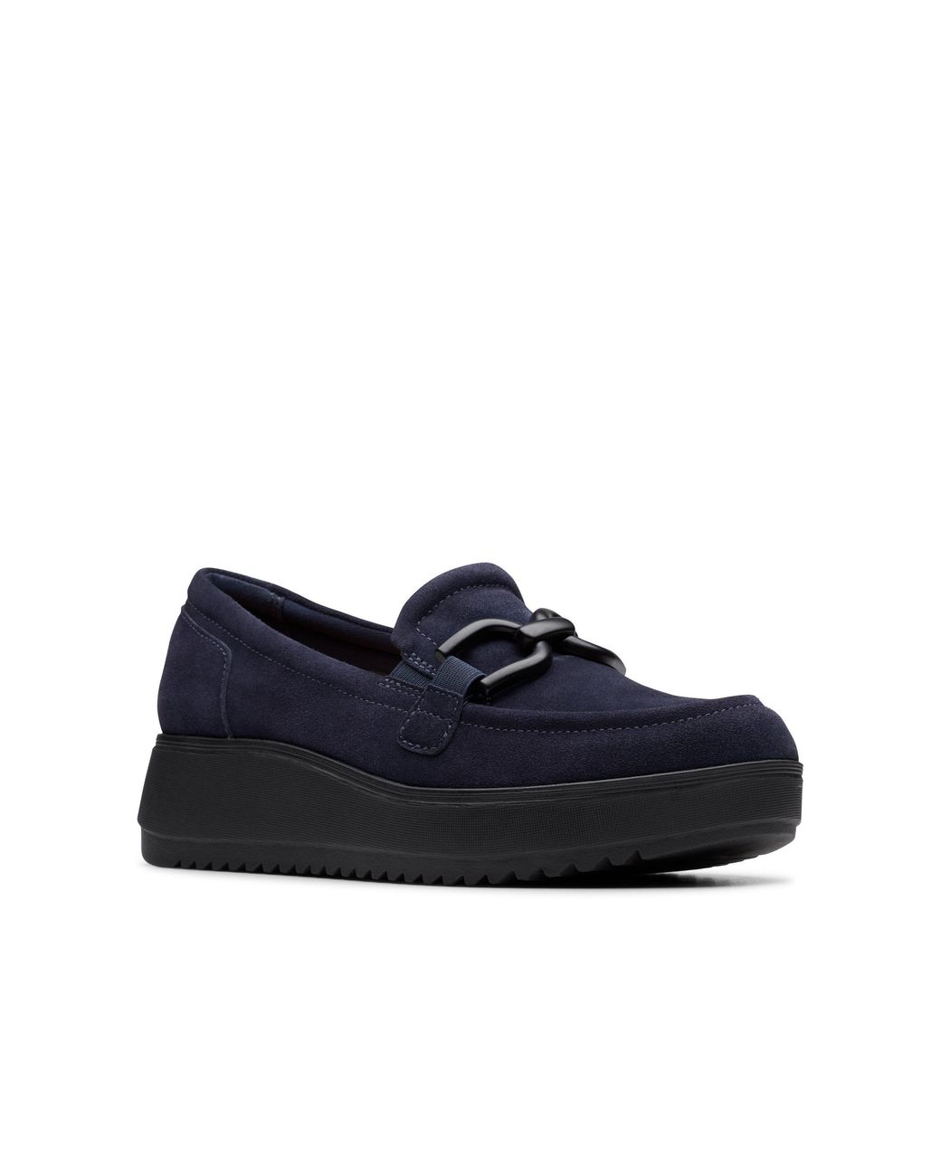 Clarks Blue Zylah Top Suede Loafers, Slip Ons