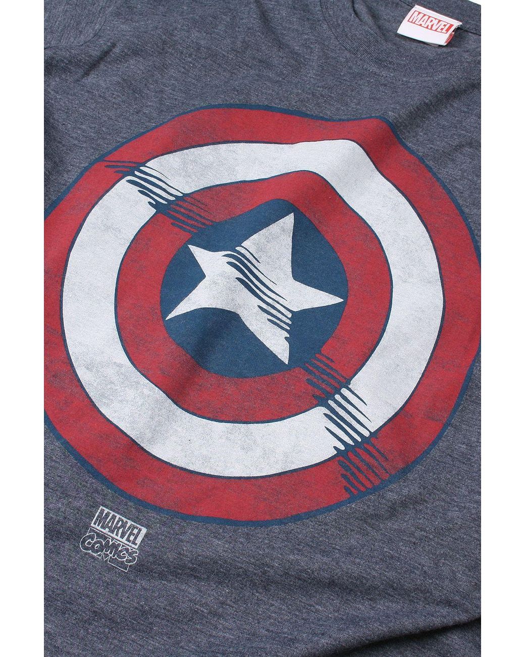 Marvel Blue Captain America Shield Cotton T-Shirt for men