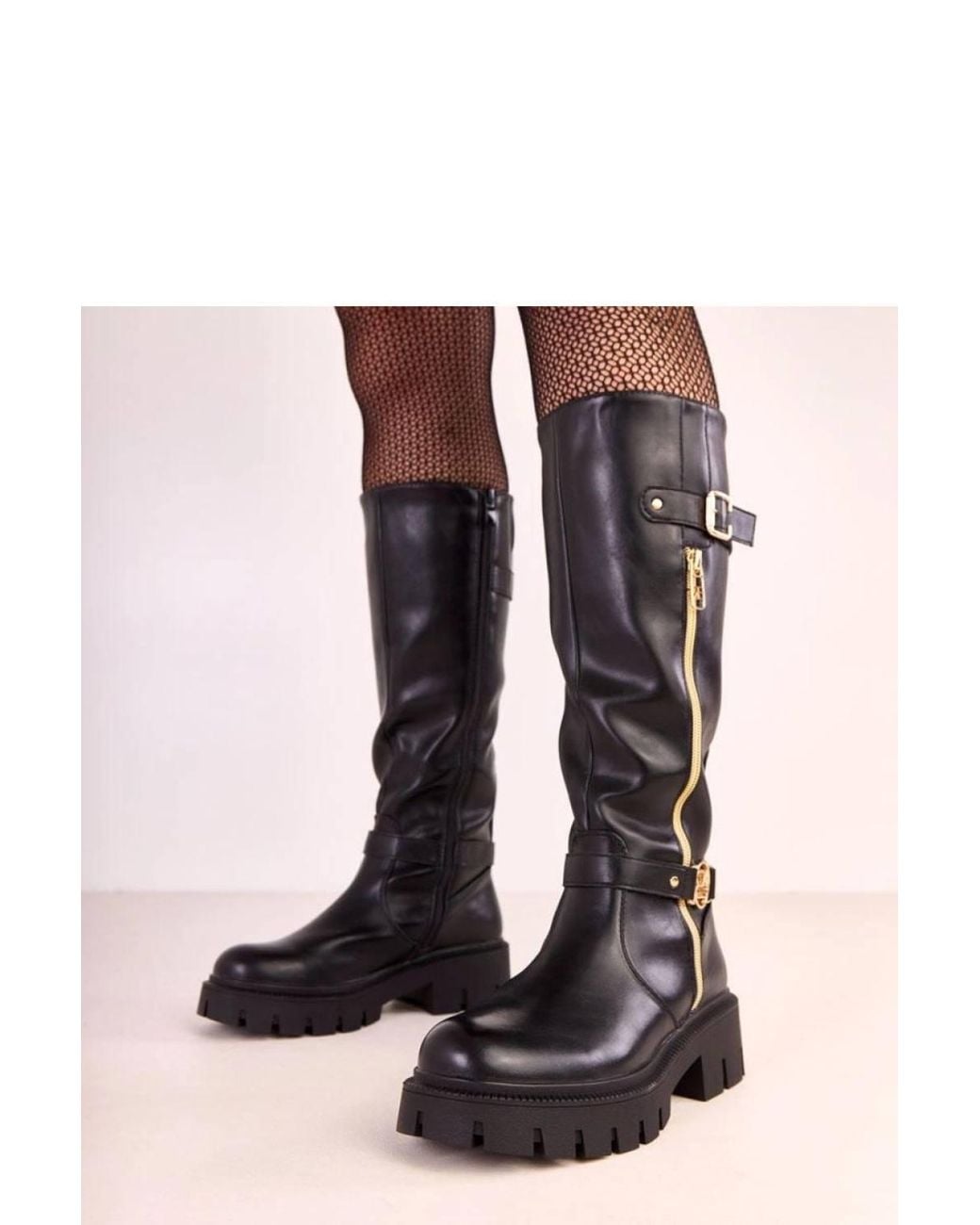 Love Lace Black Winter Platform Round Toe Over The Knee Boots