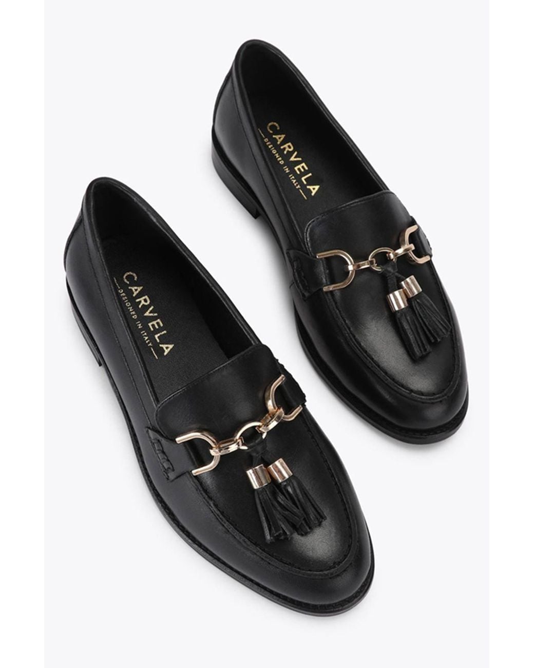 Carvela Kurt Geiger Black 'Loretta' Leather Flats