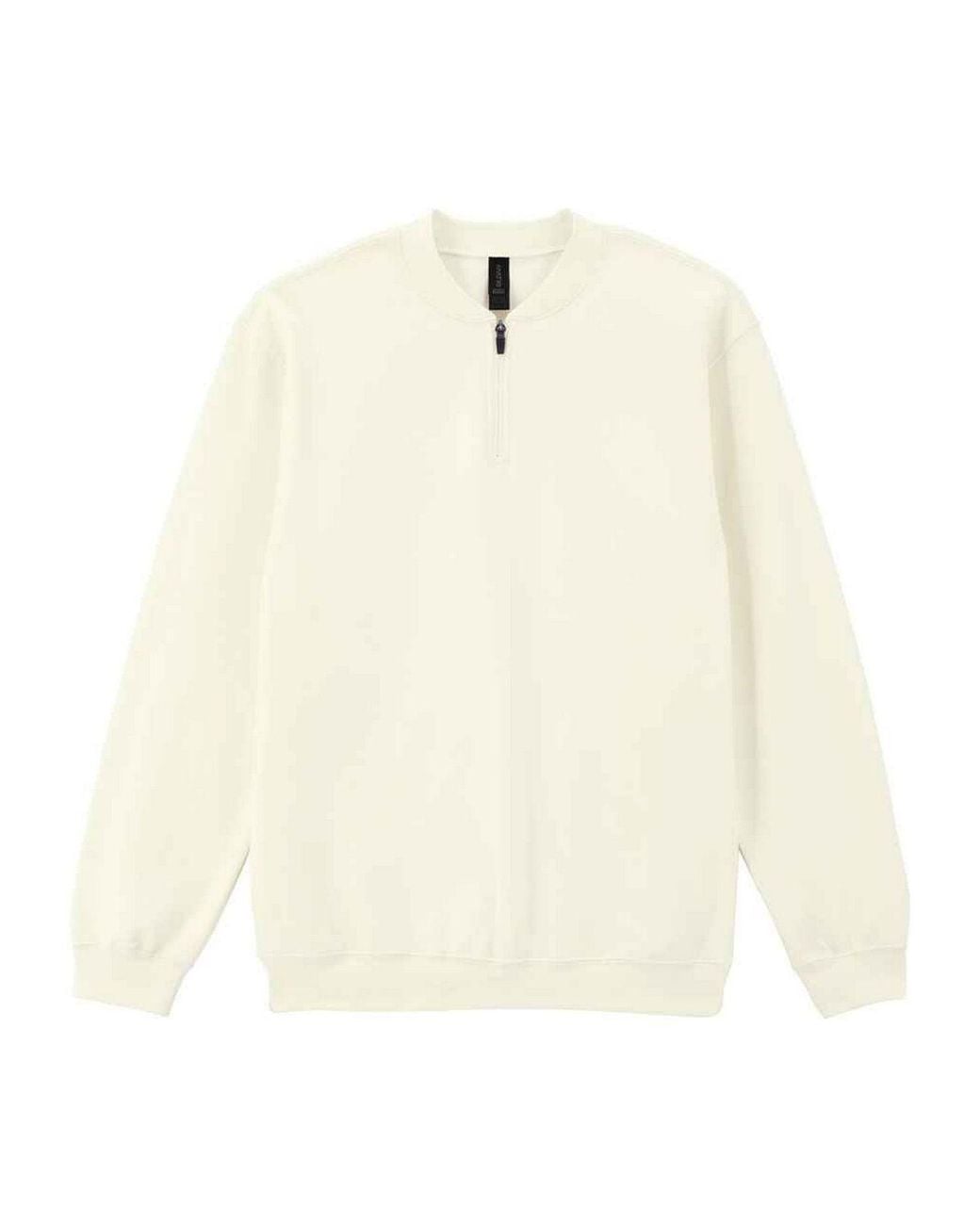 Gildan White Softstyle Midweight Quarter Zip Sweatshirt for men