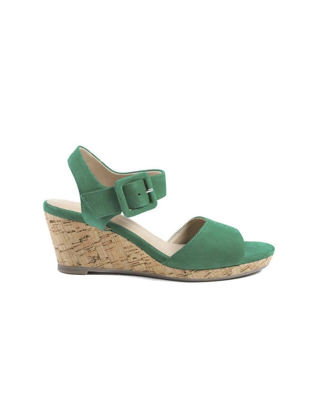 Jones Bootmaker Green Grazina Leather Wedges
