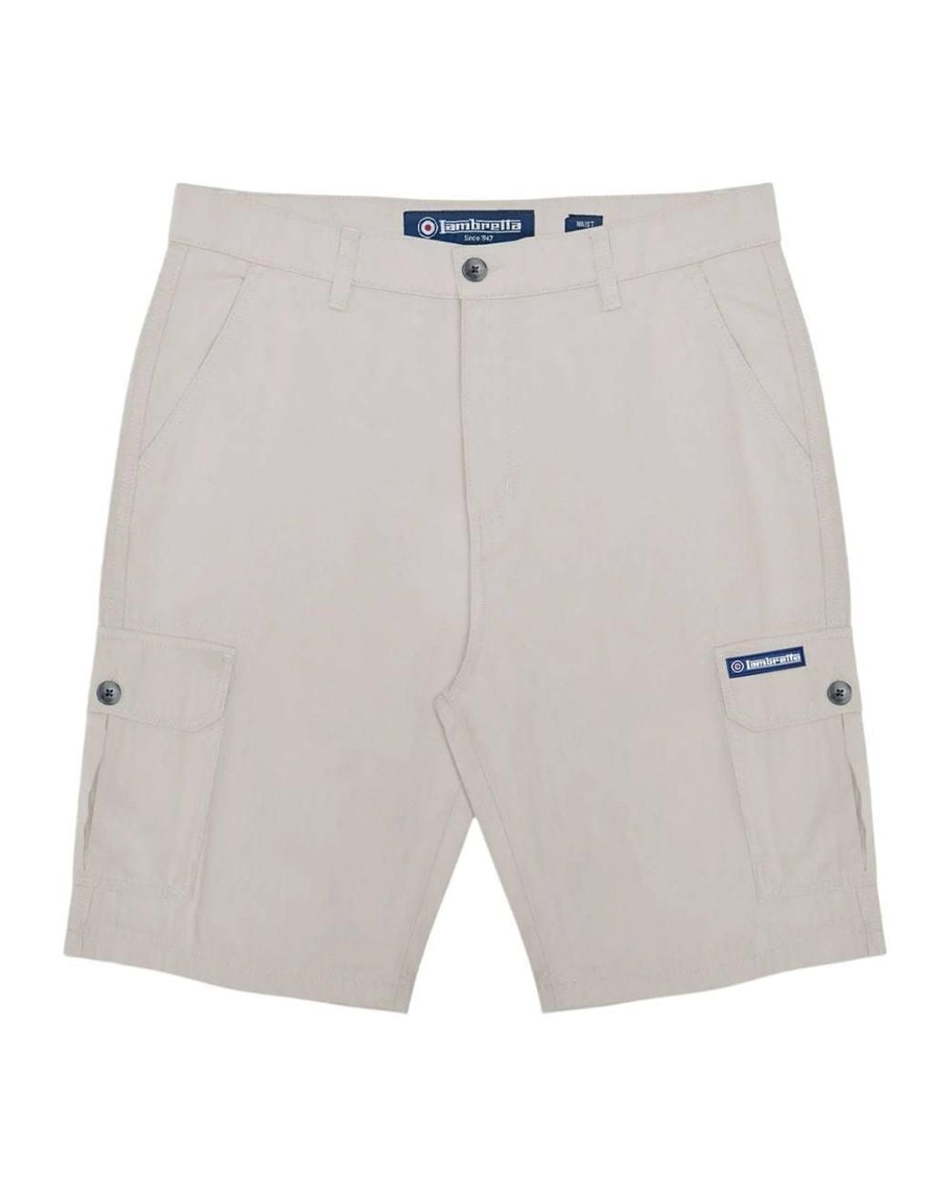 Lambretta Blue Rubberised Logo Cargo Shorts for men
