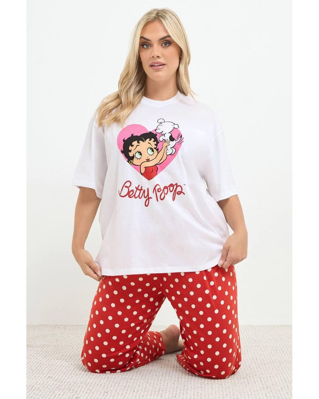 Yours Red Betty Boop Polka Dot Pyjama Set