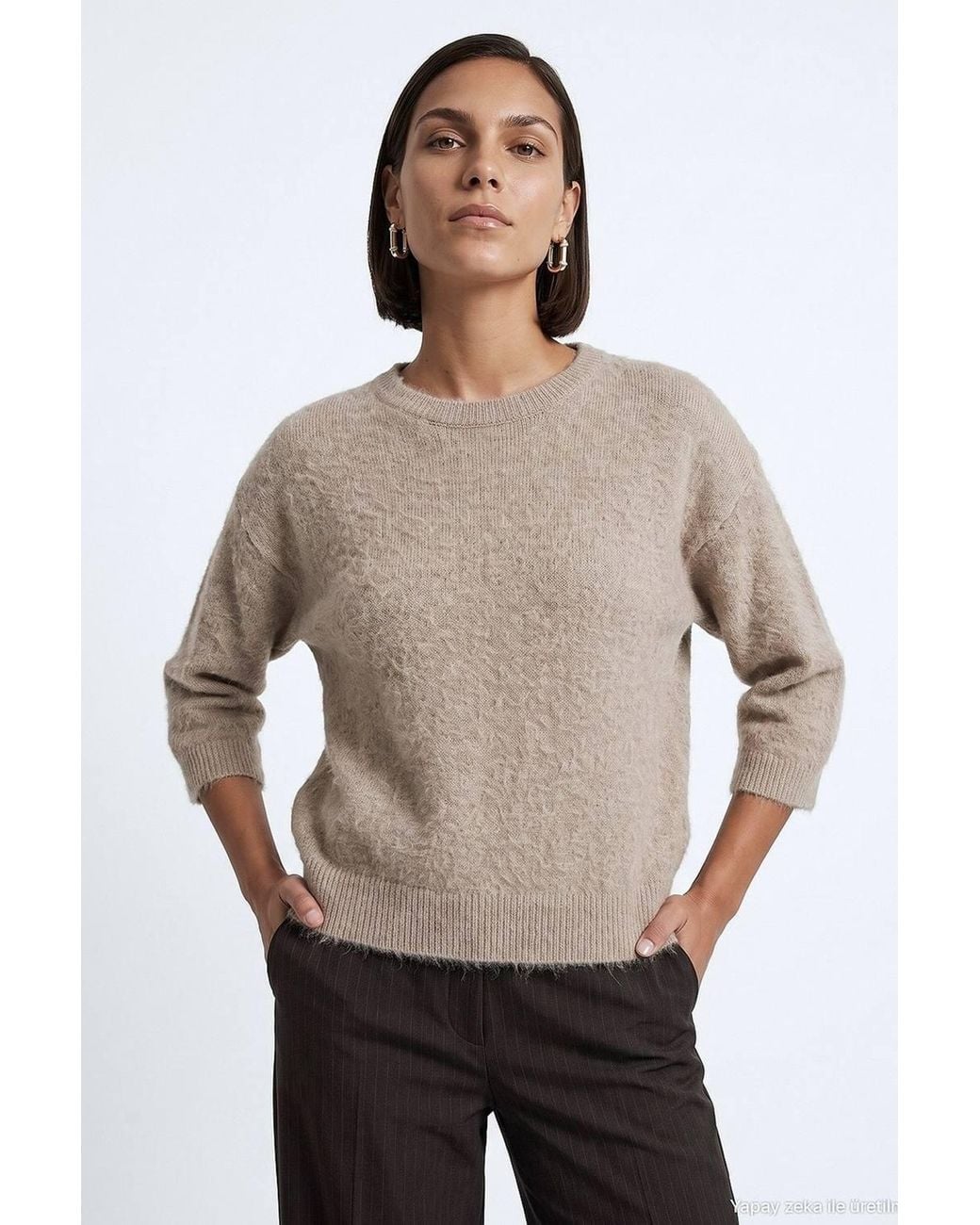 Dilvin Gray Wool Blend Sweater