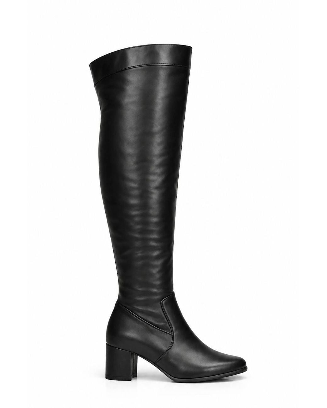 Spot on Green Extra Wide Fit Over The Knee Block Heel Stretch Boot