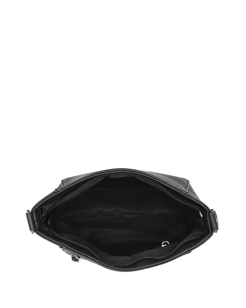 Enrico Benetti Black Roxy Faux Leather Shoulder Bag With Nylon Strap