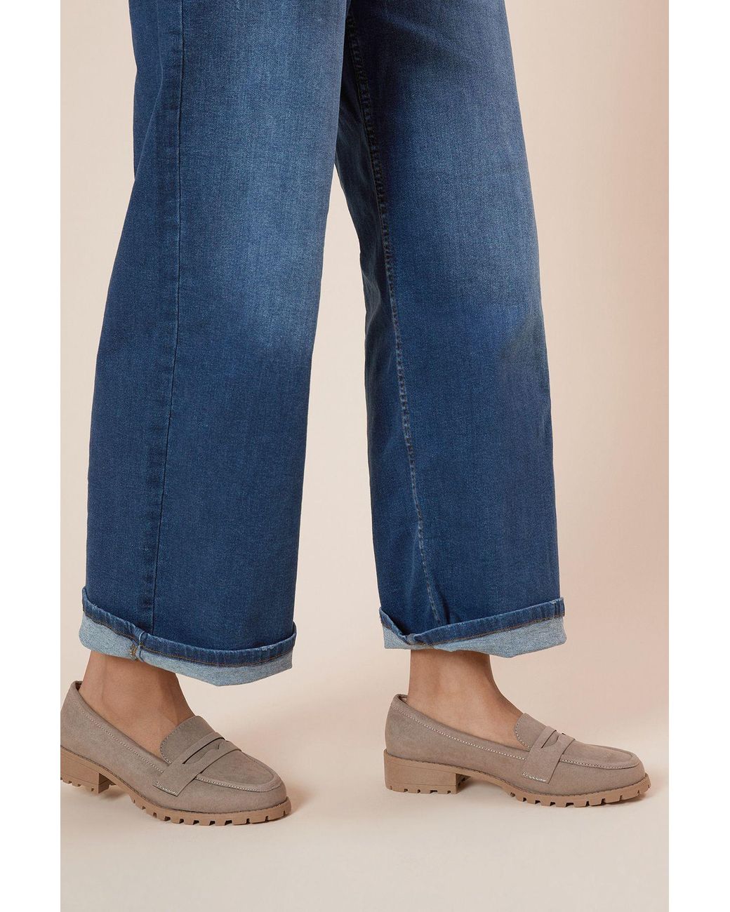Dorothy Perkins Blue Wide Fit Leoni Chunky Loafers