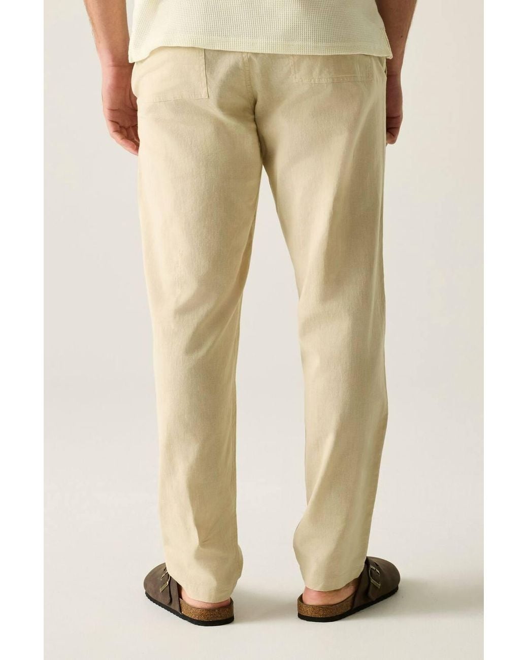 Regatta Natural Hadlin Cotton Linen Drawcord Trousers for men