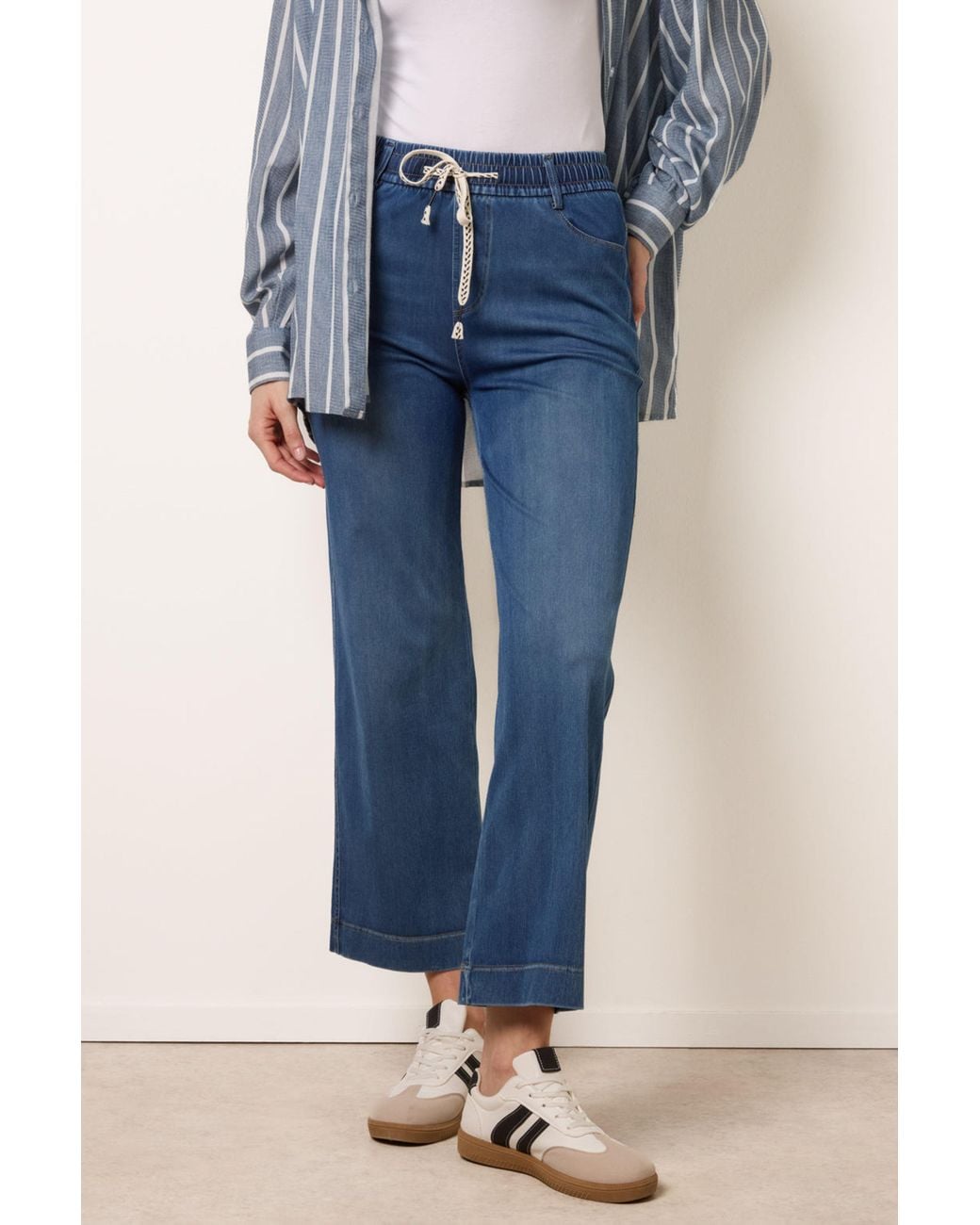 Blue Vanilla Blue Wide-Flared Button Up Jeans