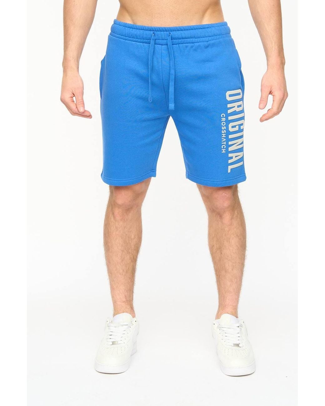 Crosshatch Blue Kensby Graphic Shorts for men