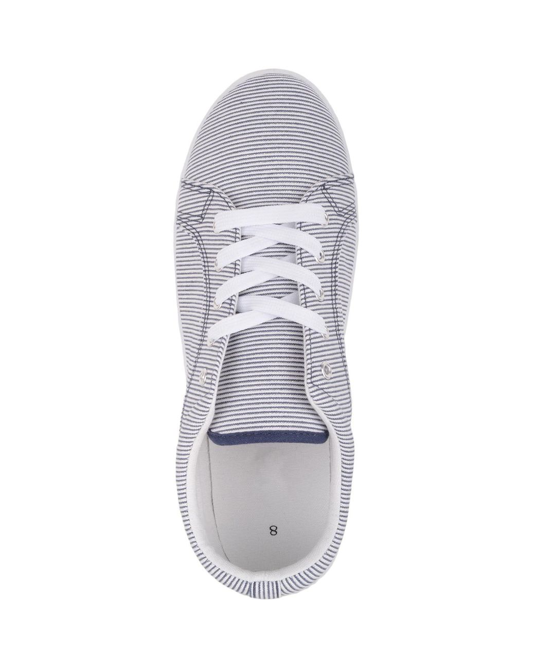 Absolute Footwear White Lace Up Sparkly Striped Canvas Chunky Platform Shoe