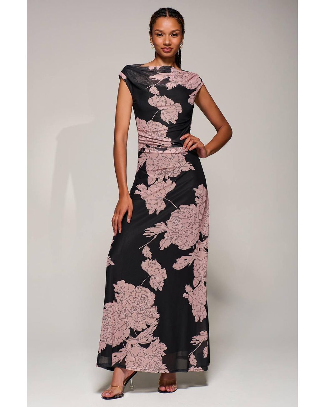Jolie Moi Multicolor Multiway Neckline Mesh Maxi Dress