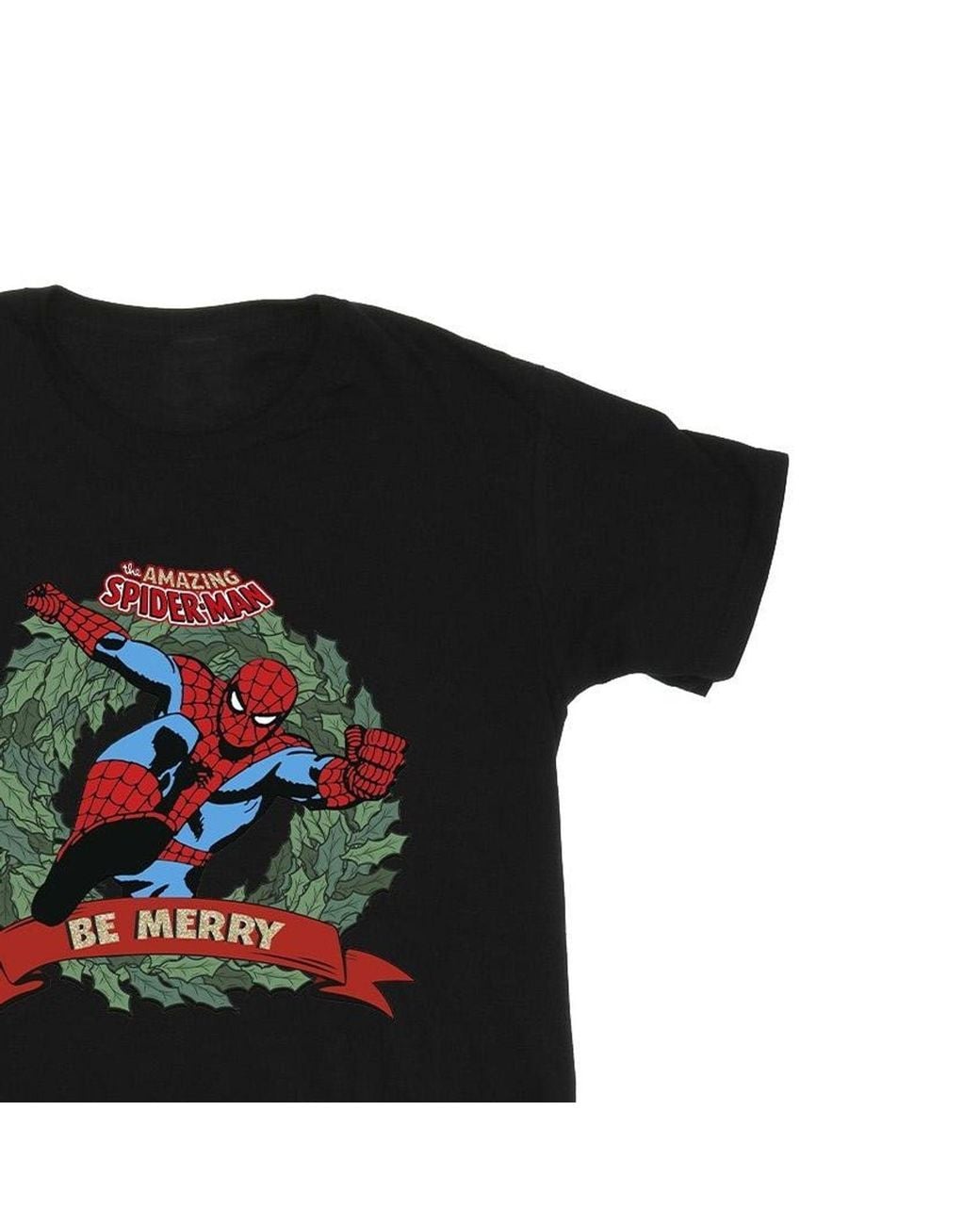 Marvel Black Be Merry Cotton T-Shirt for men