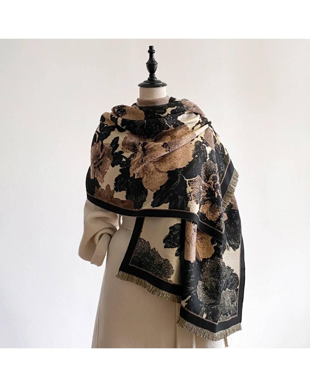 Lemon Daisy Accessories Brown Shirin Autumn Winter Scarf
