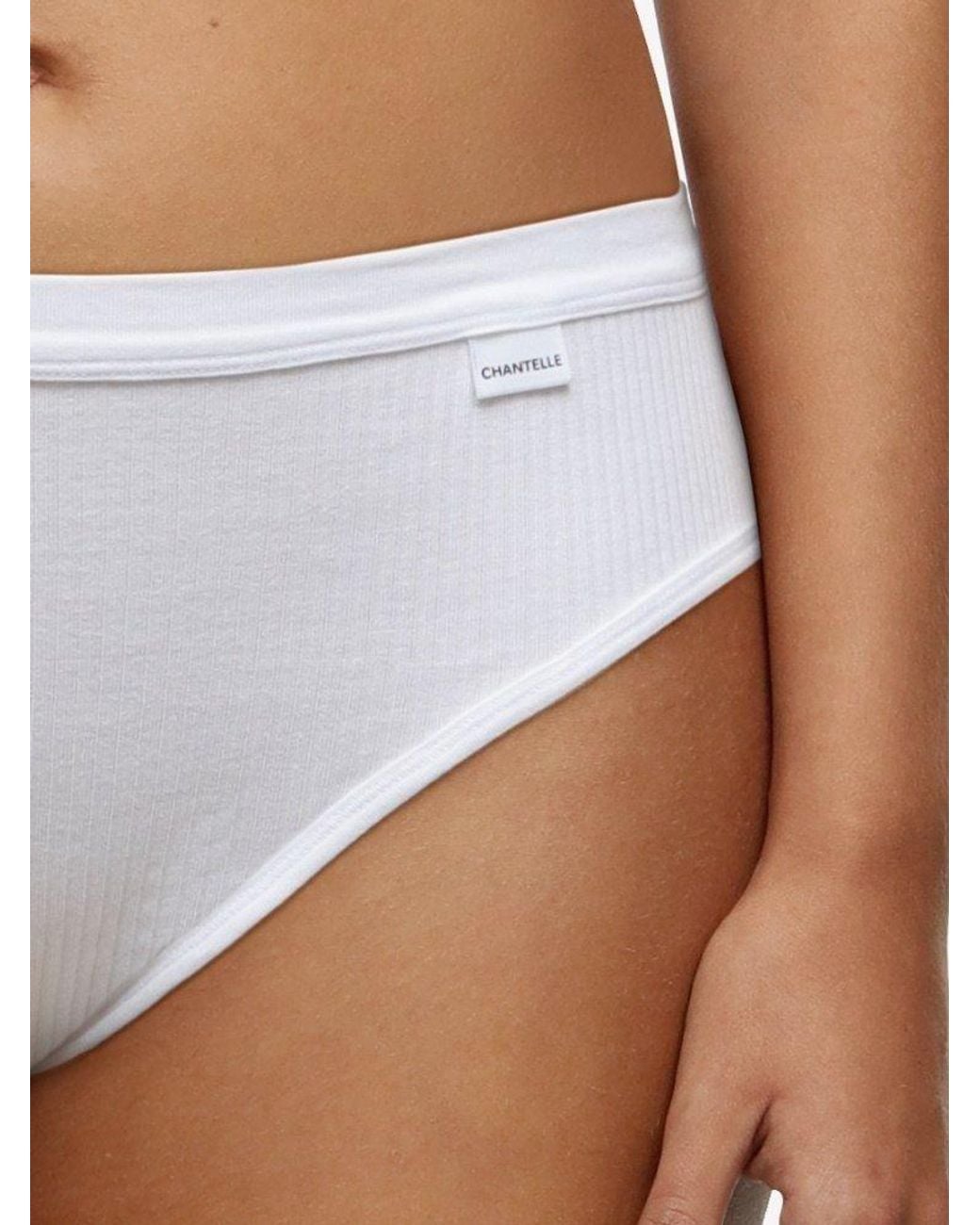 Chantelle White Cotton Comfort Hi Cut Brief