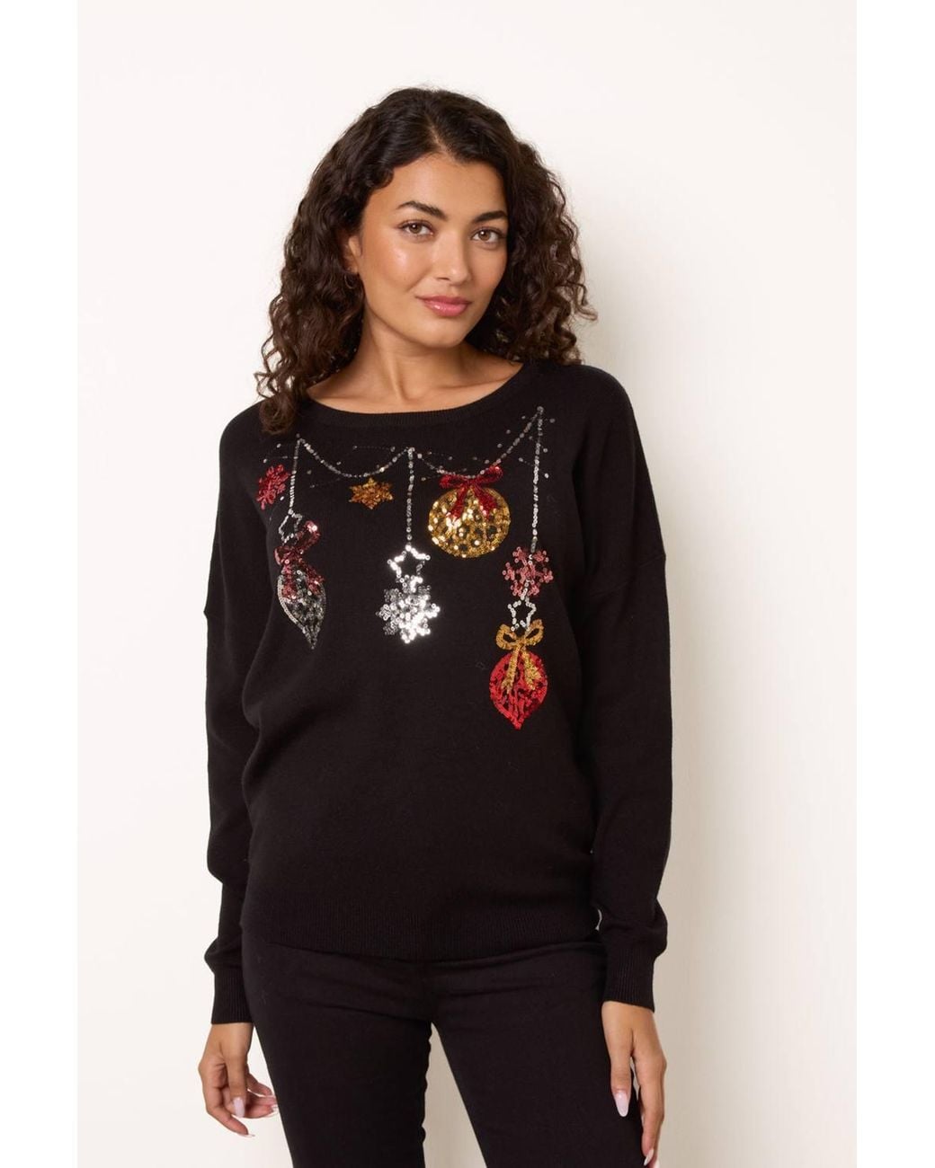 Blue Vanilla Black Long Sleeve Round Neck Jumper